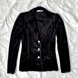 Emporio Armani velvet jacket fitted black